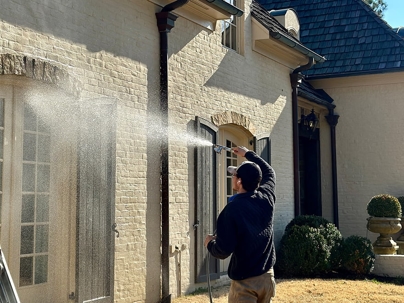 team cleaning a house