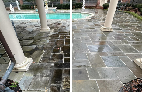 before and after pressure washing