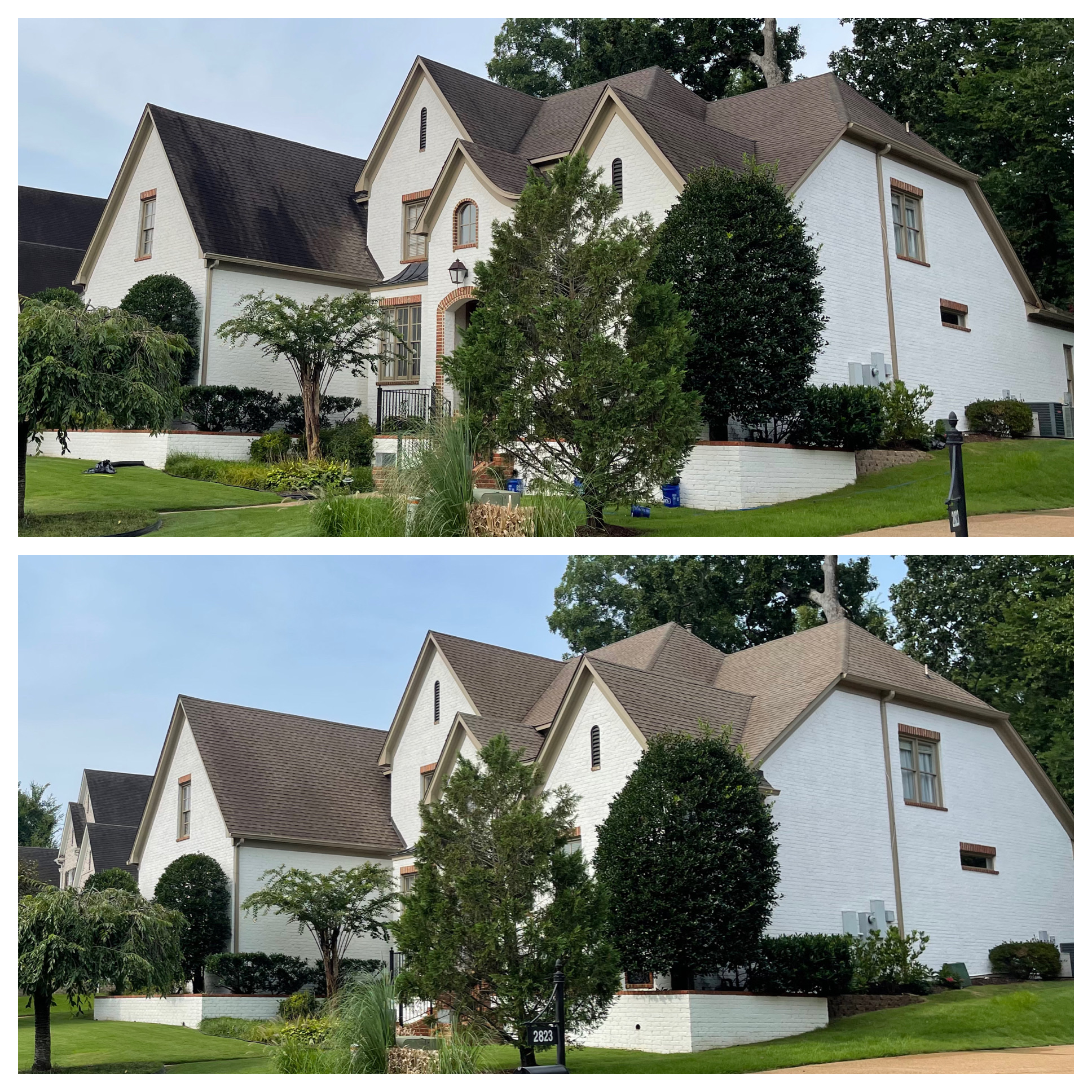 Before & After Roof Washing Photo