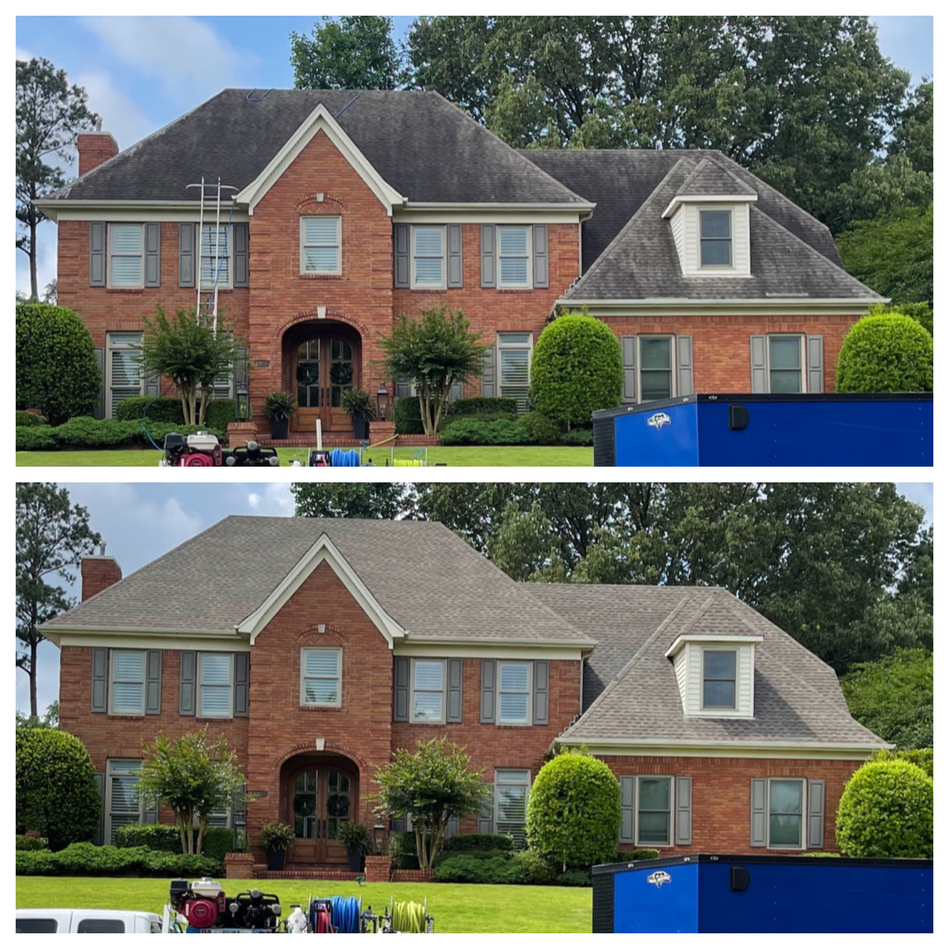 Before & After Roof Washing Photo