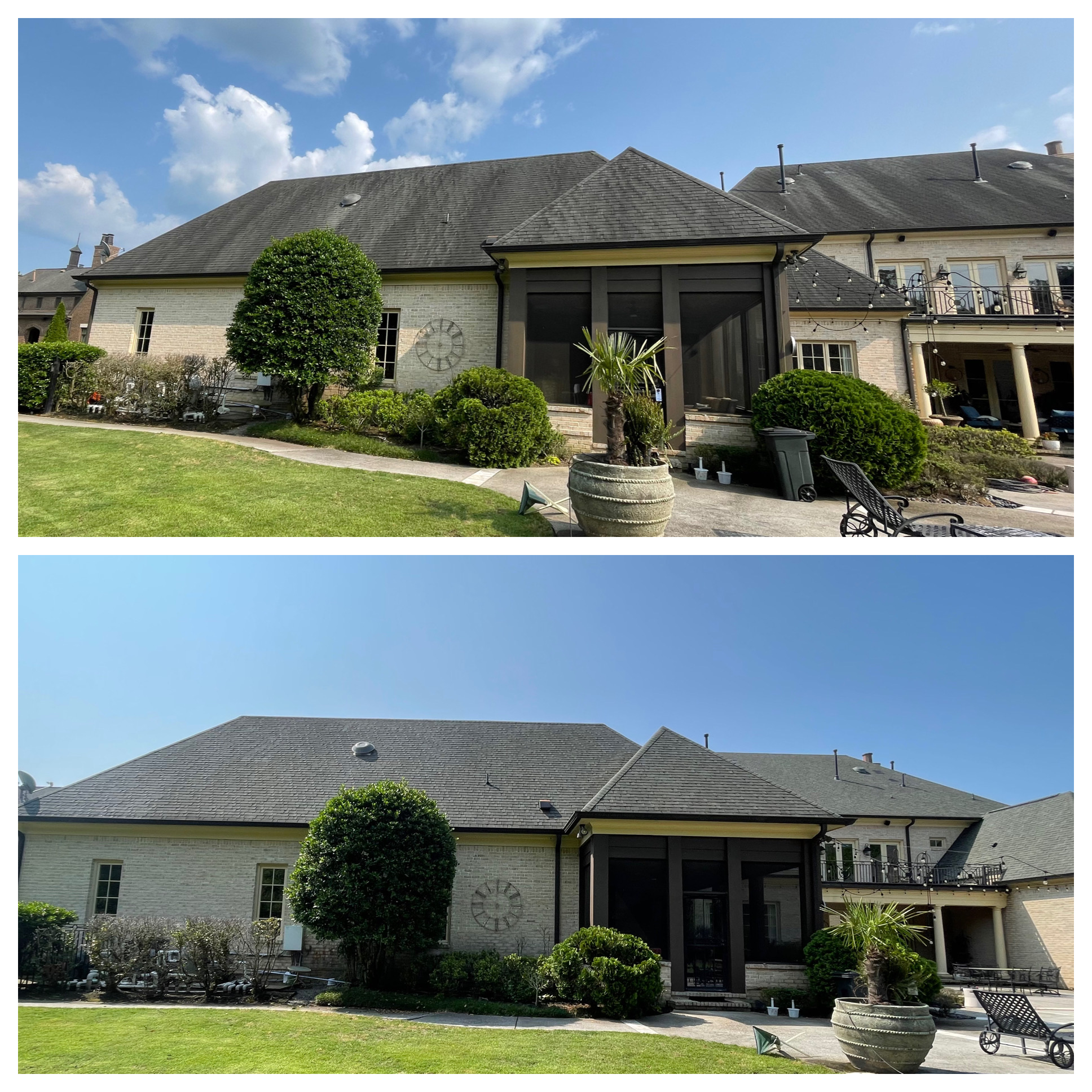 Before & After Roof Washing Photo